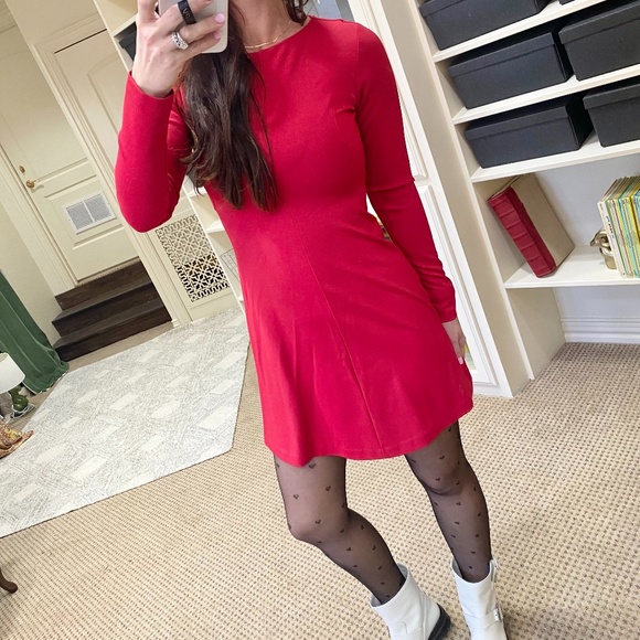 Amanda Uprichard Dresses & Skirts - Amanda Uprichard Red Ponti Long Sleeve Dress size xs
